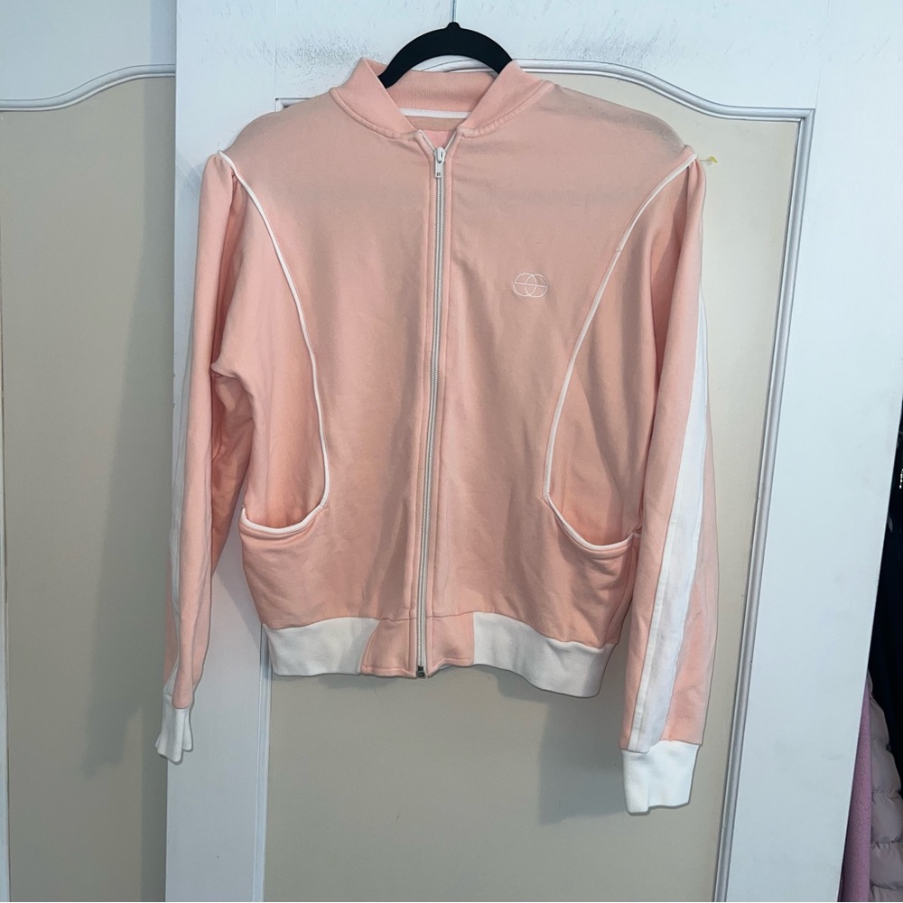 Vintage Stussy Y2K Baby Pink Full Zip Lightweight Jacket Size: Large